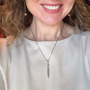 Tiffany & Co White Gold Smokey Quartz Feather Necklace 18k